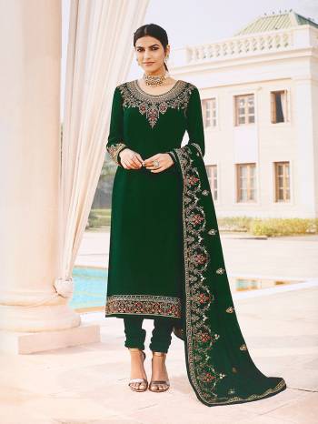 Celebrate This Festive Season With Beauty And Comfort In This Designer Straight Suit In All Over Color. Its Embroidered Top And Dupatta Are Fabricated On Faux Georgette Paired With Santoon Fabricated Bottom. Get This Semi-Stitched Suit Now. 

