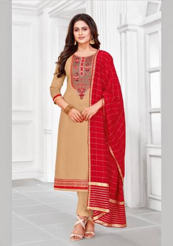 Here Is A Pretty Designer Straight Suit Suitable For The Upcoming Festive Season In This Lovely Color Paired With Dupatta. Its Top Is Fabricated On Jam Cotton Beautified With Minimal Elegant Embroidery Paired With Cotton Bottom and Wevon Jari Dupatta. Buy this Pretty Suit No.