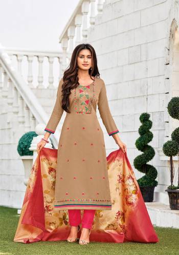 New And Unique Styled Multi,Sequance  Colored Designer Straight Suit Is Here In Top Paired With Contrasting and Dupatta. Its Top Is Fabricated On Jam Cotton Paired With Cotton Bottom And Its Dupatta Is Fabricated On Banarasi Jacquard With Digital Print.