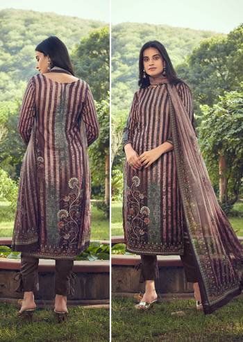 Simple And Elegant Designer Suit Is Here In Hand Work with Digital Prints. This Suit Is In All Over Base Color Whose Top Is Pashmina Based Paired With Pashmina Bottom And Chiffon Fabricated Dupatta With Digital Print. 