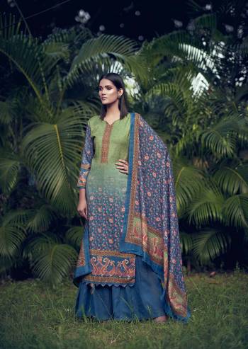 Grab This Pretty Digital Printed Dress Material Fine Color. Its Top And Bottom Are Fabricated On Pashmina Paired With Chiffon Fabricated Dupatta. Get This Stitched As Per Your Desired Fit And Comfort.

