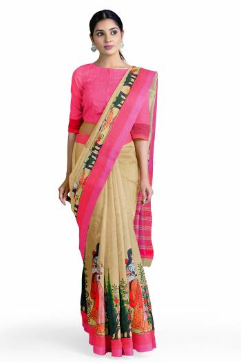 Adorn The Pretty Angelic Look Wearing This Printed Designer Saree With Contrast Colored Blouse. This Saree Is Fabricated On Art Silk Paired With Art Silk Fabricated Blouse. Its Pretty Color Pallete Will Give An Attractive Look To Your Personality. 