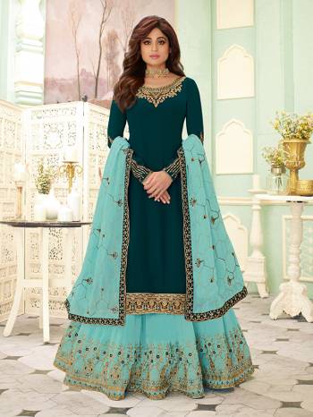 Grab This Pretty Embroidery Dress Material In Fine Color. Its Top Are Fabricated On Faux Georgette Paired Bottom Are Faux Georgette With Faux Georgette Fabricated Dupatta With Embroidery. Get This Stitched As Per Your Desired Fit And Comfort