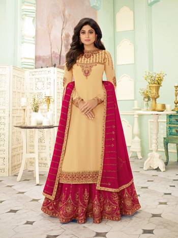 Grab This Pretty Embroidery Dress Material In Fine Color. Its Top Are Fabricated On Faux Georgette Paired Bottom Are Faux Georgette With Faux Georgette Fabricated Dupatta With Embroidery. Get This Stitched As Per Your Desired Fit And Comfort