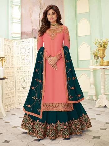 Grab This Pretty Embroidery Dress Material In Fine Color. Its Top Are Fabricated On Faux Georgette Paired Bottom Are Faux Georgette With Faux Georgette Fabricated Dupatta With Embroidery. Get This Stitched As Per Your Desired Fit And Comfort