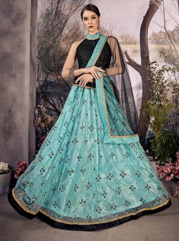 This Very Pretty Designer Lehenga Choli In Fine Color Fabricated On Mono Net With Thread,Jari,Sequance Work. Its Dupatta IS Fabricated On Mono Net Beautified  Work And Lace Border. Buy This Lehenga Choli Now. 

