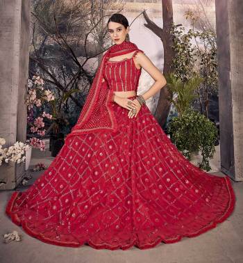 This Very Pretty Designer Lehenga Choli In Fine Color Fabricated On Mono Net With Thread,Jari,Sequance Work. Its Dupatta IS Fabricated On Mono Net Beautified  Work And Lace Border. Buy This Lehenga Choli Now. 

