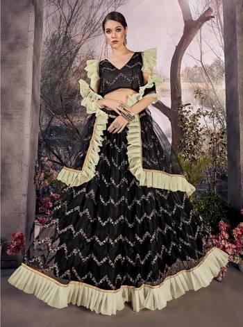 This Very Pretty Designer Lehenga Choli In Fine Color Fabricated On Mono Net With Thread,Jari,Sequance Work. Its Dupatta IS Fabricated On Mono Net Beautified  Work And Lace Border. Buy This Lehenga Choli Now. 

