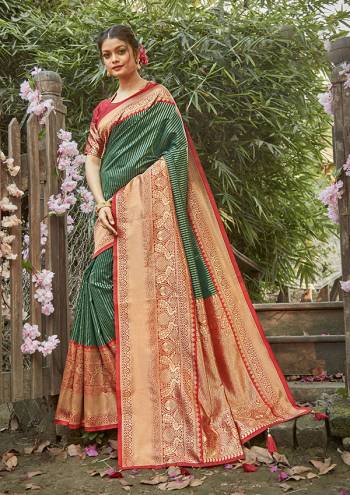 Celebrate This Festive Season In This Very Pretty Colored Designer Saree Paired With Contrasting Colored Blouse. This Saree and Blouse Silk Based Beautified With Detailed Wevon Jari Jacquard Work. 