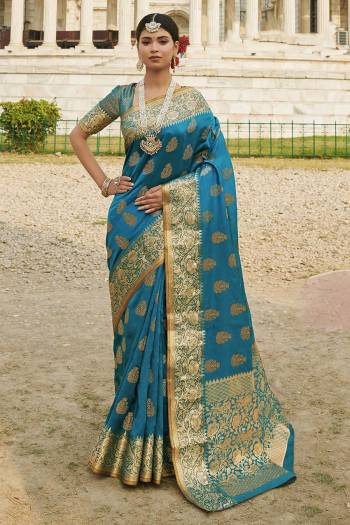 Adorn The Pretty Angelic Look Wearing This Heavy Wevon Designer Saree In Fine Color Paired With Matching Colored Blouse. This Saree Is Fabricated On Silk Paired With Silk Fabricated Blouse. Its Pretty Color Pallete Will Give An Attractive Look To Your Personality. 