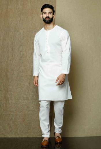 Grab This Amazing Pair Of Kurta And Payjama For Men Fabricated On Cotton. This Kurta Is Suitable For Festive Wear Or Any Wedding Functions. It Is Light In Weight and Can Be Paired With Any Kind Of Bottom Like Chudidar, Pyjama Or Even Denims. Its Fabric Is Soft Towards Skin And Avialable In All Sizes. Buy Now. 