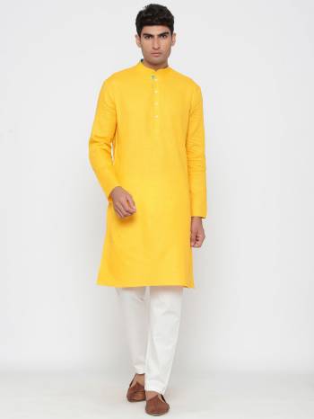 Grab This Amazing Pair Of Kurta And Payjama For Men Fabricated On Cotton. This Kurta Is Suitable For Festive Wear Or Any Wedding Functions. It Is Light In Weight and Can Be Paired With Any Kind Of Bottom Like Chudidar, Pyjama Or Even Denims. Its Fabric Is Soft Towards Skin And Avialable In All Sizes. Buy Now. 