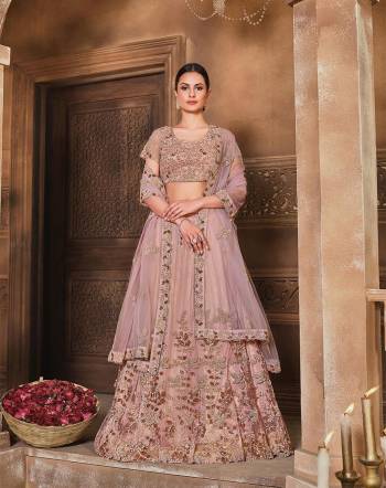 This Wedding Session Heavy Designer Lehenga Choli In Pink Color Fabricated On Net Beautified With Heavy Attractive Embroidery And Net Fabricated Dupatta. 