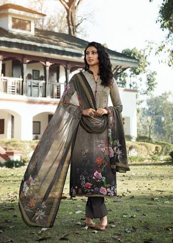 This Designer Suit In Lovely  Color.?Its Pretty Digital Printed Top Is Crepe Based Paired With Crepe Bottom And Georgette Fabricated Digital Printed Dupatta Which Gives An Attractive To The Suit.