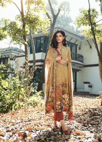 This Designer Suit In Lovely  Color.?Its Pretty Digital Printed Top Is Crepe Based Paired With Crepe Bottom And Georgette Fabricated Digital Printed Dupatta Which Gives An Attractive To The Suit.