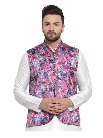 Here Is A Rich And Decent Looking Readymade Pair Of Men's Jacket. This Jacket Are  Satin Printed Fabricated. Buy This Pair For The Upcoming Wedding And Festive Season. 

