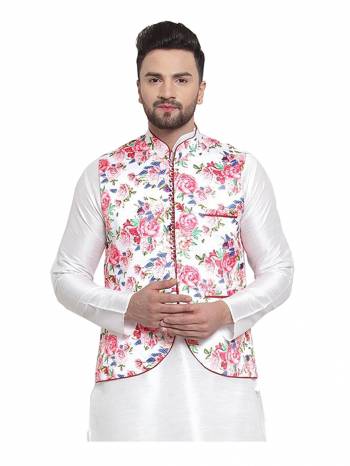 Here Is A Rich And Decent Looking Readymade Pair Of Men's Jacket. This Jacket Are  Satin Printed Fabricated. Buy This Pair For The Upcoming Wedding And Festive Season. 

