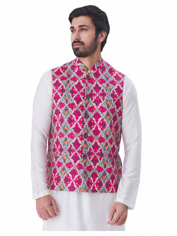 Here Is A Rich And Decent Looking Readymade Pair Of Men's Jacket. This Jacket Are  Satin Printed Fabricated. Buy This Pair For The Upcoming Wedding And Festive Season. 

