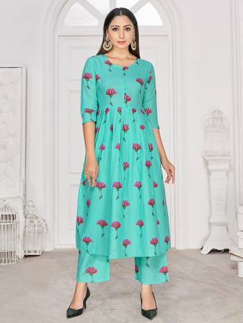 Grab This Readymade Long Kurti And Bottom In Fine Color Fabricated On Rayon Beautified With Designer Block Printed. It Is Light In Weight And Easy To Carry All Day Long. 