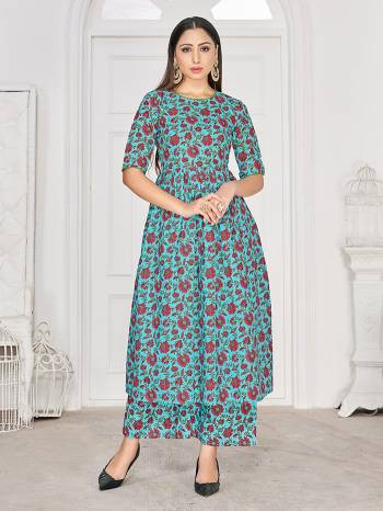 Grab This Readymade Long Kurti And Bottom In Fine Color Fabricated On Rayon Beautified With Designer Block Printed. It Is Light In Weight And Easy To Carry All Day Long. 