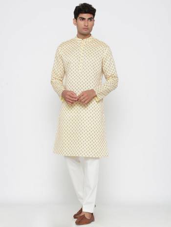 Your ethnic style quotient to the next level by wearing this fashionable kurta Are Satin Cotton Fancy Printed And Bottom Are Cotton Fabeic. which has been designed keeping the latest trends in mind. This set is a must have in a men's ethnic wardrobe.