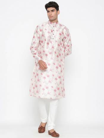 Your ethnic style quotient to the next level by wearing this fashionable kurta Are Satin Cotton Fancy Printed And Bottom Are Cotton Fabeic. which has been designed keeping the latest trends in mind. This set is a must have in a men's ethnic wardrobe.