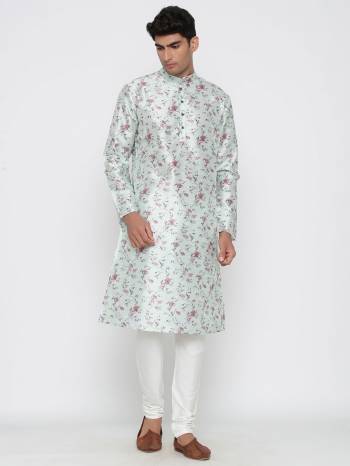 Your ethnic style quotient to the next level by wearing this fashionable kurta Are Satin Cotton Fancy Printed And Bottom Are Cotton Fabeic. which has been designed keeping the latest trends in mind. This set is a must have in a men's ethnic wardrobe.