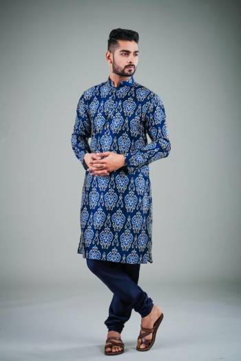 Your ethnic style quotient to the next level by wearing this fashionable kurta Are Satin Cotton Fancy Printed And Bottom Are Cotton Fabeic. which has been designed keeping the latest trends in mind. This set is a must have in a men's ethnic wardrobe.