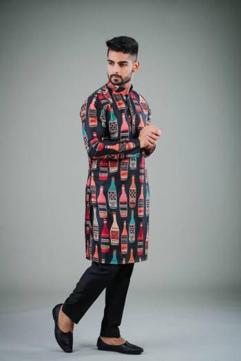 Your ethnic style quotient to the next level by wearing this fashionable kurta Are Satin Cotton Fancy Printed And Bottom Are Cotton Fabeic. which has been designed keeping the latest trends in mind. This set is a must have in a men's ethnic wardrobe.