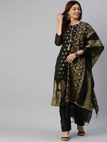 Look Pretty This Designer Floor Length Suit In Lovely  Color.?Its Pretty Wevon Jacquard  Top Is Banarasi Silk Based Paired With Santoon Bottom And Banarasi Silk Wevon Jacquard Fabricated Dupatta Which Gives An Attractive To The Suit.