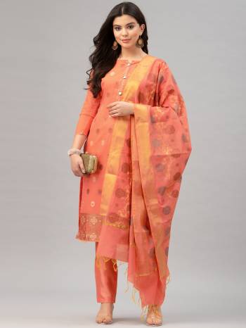 Look Pretty This Designer Floor Length Suit In Lovely  Color.?Its Pretty Wevon Jacquard  Top Is Banarasi Silk Based Paired With Santoon Bottom And Banarasi Silk Wevon Jacquard Fabricated Dupatta Which Gives An Attractive To The Suit.