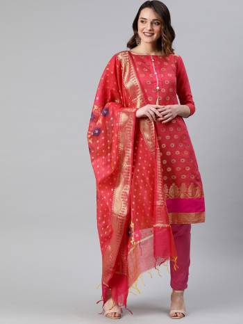 Look Pretty This Designer Floor Length Suit In Lovely  Color.?Its Pretty Wevon Jacquard  Top Is Banarasi Silk Based Paired With Santoon Bottom And Banarasi Silk Wevon Jacquard Fabricated Dupatta Which Gives An Attractive To The Suit.