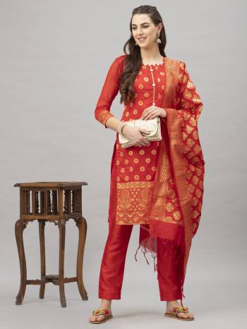 Look Pretty This Designer Floor Length Suit In Lovely  Color.?Its Pretty Wevon Jacquard  Top Is Banarasi Silk Based Paired With Santoon Bottom And Banarasi Silk Wevon Jacquard Fabricated Dupatta Which Gives An Attractive To The Suit.