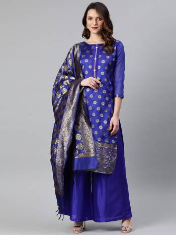 Look Pretty This Designer Floor Length Suit In Lovely  Color.?Its Pretty Wevon Jacquard  Top Is Banarasi Silk Based Paired With Santoon Bottom And Banarasi Silk Wevon Jacquard Fabricated Dupatta Which Gives An Attractive To The Suit.