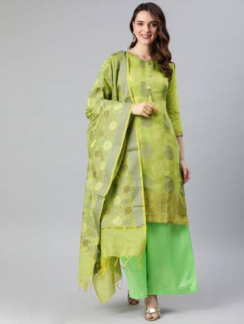 Look Pretty This Designer Floor Length Suit In Lovely Light Color.?Its Pretty Wevon Jacquard  Top Is Banarasi Silk Based Paired With Santoon Bottom And Banarasi Silk Wevon Jacquard Fabricated Dupatta Which Gives An Attractive To The Suit.