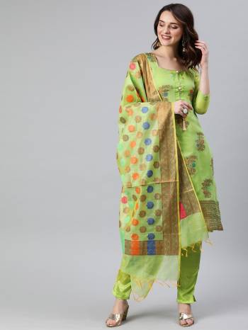 Look Pretty This Designer Floor Length Suit In Lovely Light Color.?Its Pretty Wevon Jacquard  Top Is Banarasi Silk Based Paired With Santoon Bottom And Banarasi Silk Wevon Jacquard Fabricated Dupatta Which Gives An Attractive To The Suit.