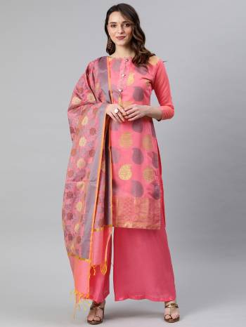 Look Pretty This Designer Floor Length Suit In Lovely Light Color.?Its Pretty Wevon Jacquard  Top Is Banarasi Silk Based Paired With Santoon Bottom And Banarasi Silk Wevon Jacquard Fabricated Dupatta Which Gives An Attractive To The Suit.