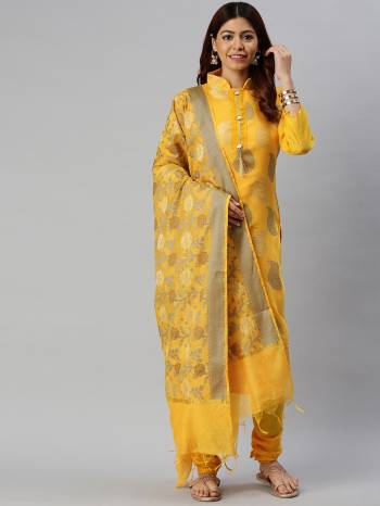 Look Pretty This Designer Floor Length Suit In Lovely Light Color.?Its Pretty Wevon Jacquard  Top Is Banarasi Silk Based Paired With Santoon Bottom And Banarasi Silk Wevon Jacquard Fabricated Dupatta Which Gives An Attractive To The Suit.