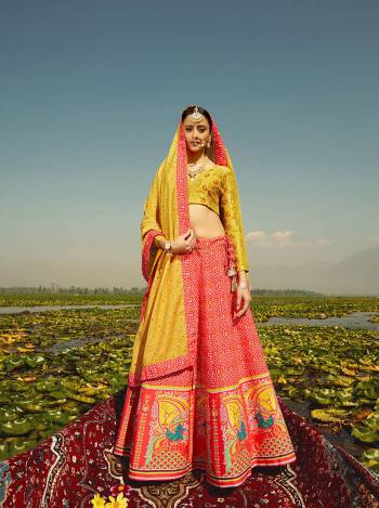 Wedding Special Heavy Designer Lehenga Choli In Fine Color Fabricated On Heavy Silk With Printed With Stone Work Beautified With Heavy Maslin Fabricated Dupatta. 