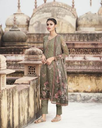 Add This Beautiful Digital Printed Designer Straight Suit In Green Color To Your Wardrobe. This Pretty Suit Is Georgette Based Beautified With Digital Print And Embroidery Work. Buy Now. Less

