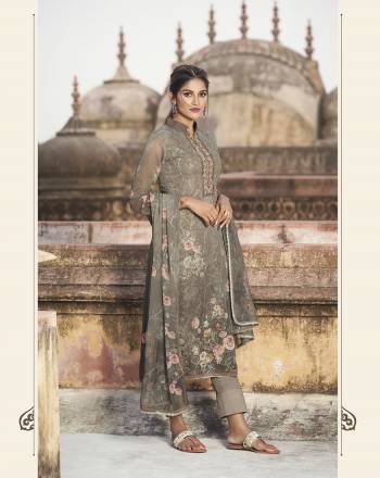 Add This Beautiful Digital Printed Designer Straight Suit In Beige Color To Your Wardrobe. This Pretty Suit Is Georgette Based Beautified With Digital Print And Embroidery Work. Buy Now. Less

