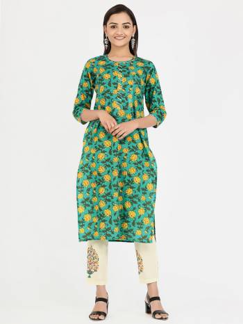 This Readymade Kurti With Pent In Fine Color Fabricated On Cotton Beautified With Printed. It Is Light In Weight And Easy To Carry All Day Long. 