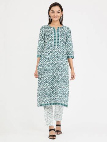 This Readymade Kurti With Pent In Fine Color Fabricated On Cotton Beautified With Printed. It Is Light In Weight And Easy To Carry All Day Long. 