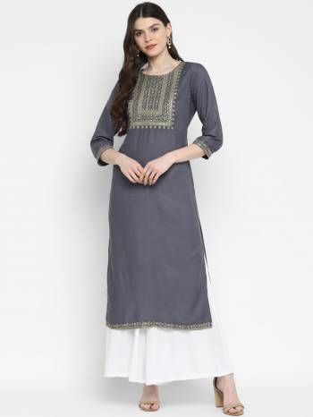 This Readymade Kurti With Sequance Embroidery In Fine Color Fabricated On Rayon Beautified With Printed. It Is Light In Weight And Easy To Carry All Day Long. 