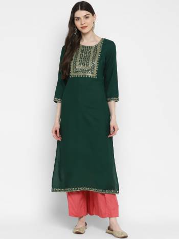 This Readymade Kurti With Sequance Embroidery In Fine Color Fabricated On Rayon Beautified With Printed. It Is Light In Weight And Easy To Carry All Day Long. 