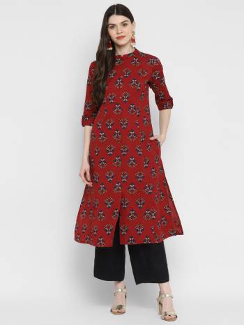 This Readymade Kurti With Lovely Printed In Fine Color Fabricated On Cotton Beautified With Printed. It Is Light In Weight And Easy To Carry All Day Long. 