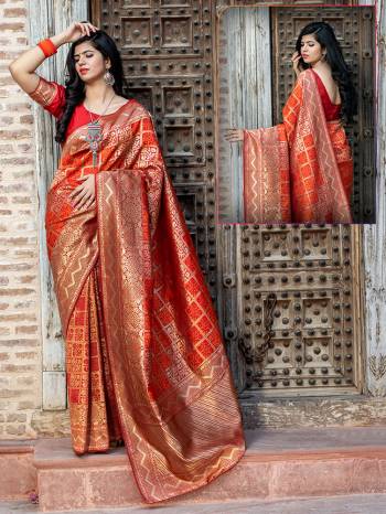 For A Proper Traditional Look, Grab This Designer Silk Based Heavy Weaved Saree In Red Color. This Saree And Blouse Are Fabricated On Banarasi Art Silk Beautified With Heavy Weave. Buy Now. 

