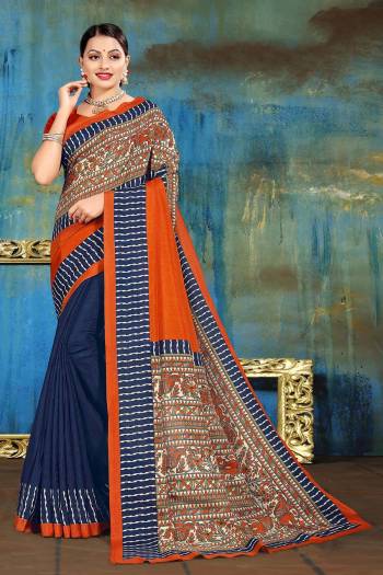Adorn The Pretty Angelic Look Wearing This Designer Printed Saree In Fine Color Paired With Contrasting Blouse. This Saree Is Fabricated On Manipuri Cotton Paired With Blouse. Its Pretty Color Pallete Will Give An Attractive Look To Your Personality. 