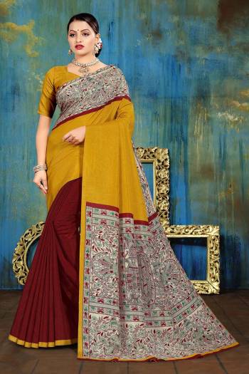 Adorn The Pretty Angelic Look Wearing This Designer Printed Saree In Fine Color Paired With Contrasting Blouse. This Saree Is Fabricated On Manipuri Cotton Paired With Blouse. Its Pretty Color Pallete Will Give An Attractive Look To Your Personality. 