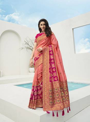 For A Proper Traditional Look, Grab This Designer Silk Based Heavy Weaved Saree In Dark Fine Color. This Saree Are Banarasi Silk Wevon Jacquard And Blouse Are Fabricated On Raw Silk Beautified With Heavy Embroidery And Stone Work. Buy Now